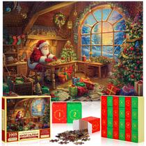 Quebra-cabeça do calendário do advento de Natal Simgoing 1008 peças 2024