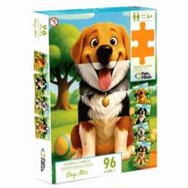 Quebra-cabeça Dog Mix 96 com 4 Puzzles Intercambiáveis Pais & Filhos Quebra-cabeça Dog Mix 96 com 4 Puzzles Intercambiáveis Pais & Filhos