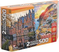 Quebra Cabeça Duplo 500 Peças - Passeio Pela Europa - 3967 - Grow
