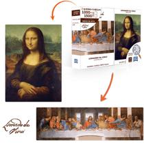 Quebra Cabeça Duplo Leonardo da Vinci Monalisa e Última Ceia