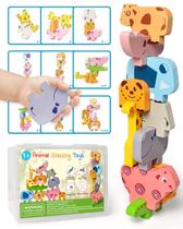 Quebra-cabeça educacional Toy Vaiheng Animal Blocks Stacking de 1 a 4 anos