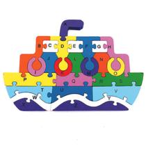 Quebra Cabeça educativo bichinho veiculo alfabeto e numeros - Toy Mix