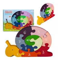 Quebra-cabeça educativo Caracol em madeira com números - Fabrika Quebra-cabeça educativo Caracol em madeira com números - Fabrika