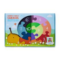 Quebra Cabeça Educativo Caracol Números de 1 a 10 em Madeira Quebra Cabeça Educativo Caracol Números de 1 a 10 em Madeira