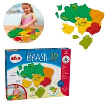 Quebra Cabeça Educativo Didático Mapa do Brasil 3D