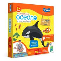 Quebra Cabeça Educativo Explorando O Oceano 120 Peças Grande - Toyster