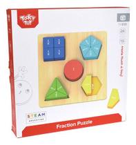 quebra-cabeça educativo frações forma geométrica madeira