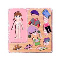 Quebra Cabeça Educativo Infantil Estilista Troca de Roupa Pedagógico Menina Quebra Cabeça Educativo Infantil Estilista Troca de Roupa Pedagógico Menina