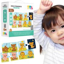 Quebra Cabeça Educativo Infantil Opostos Brinquedo Madeira