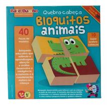 Quebra-cabeça Educativo Madeira Bloquitos Animais 2 Anos