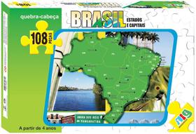Quebra Cabeça Educativo Mapa Brasil Infantil 108 Peças Nig