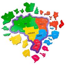 Quebra Cabeça Educativo Mapa Brasil Regiões Estados Capitais - Babebi
