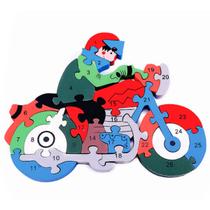 Quebra Cabeça Educativo Moto Colorida Infantil Letra Números Quebra Cabeça Educativo Moto Colorida Infantil Letra Números