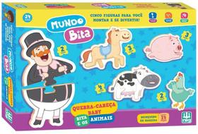 Quebra Cabeça Educativo Mundo Bita c/ 14 peças em Madeira