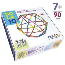 Quebra-cabeça Edulig Puzzle 3D Bola 10 - 90 peças e conexões - 6 cores - Edulig