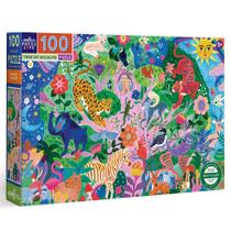 Quebra-cabeça EeBoo Tree of Wildlife 100 peças 69x46 cm para crianças a partir de 5 anos