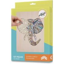 Quebra cabeca elefante de mdf 137 pecas copag Quebra cabeca elefante de mdf 137 pecas copag