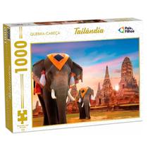 Quebra Cabeça Elefantes Da Tailândia Templo Wat Arun 1000Pçs Quebra Cabeça Elefantes Da Tailândia Templo Wat Arun 1000Pçs