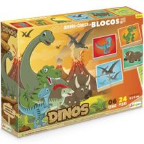 Quebra cabeca em blocos dinos junges