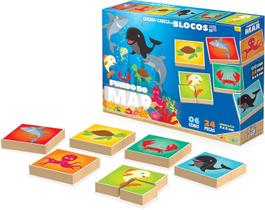 Quebra-cabeça em blocos - fundo mar