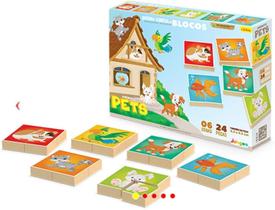 Quebra-cabeça em blocos - pets