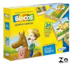 Quebra Cabeça Em Blocos Sítio Alegre Madeira 36 Peças 52732