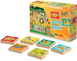 Quebra-cabeça em blocos - zoo