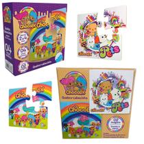 Quebra Cabeça Encaixe 4 Partes Grande 2 Imagens Os Chocolix Pets