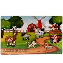 Quebra Cabeça Encaixe Fazendinha Brinquedo Educativo em MDF