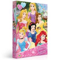 Quebra cabeca encapado metalizado princesas disney 100 pecas toyster