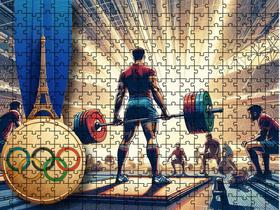 Quebra-cabeça Esportes Olimpicos Halterofilismo de 300 peças em mdf