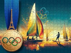 Quebra-cabeça Esportes Olimpicos Vela Olimpica 300 peças mdf - Coleção Tea & Amor