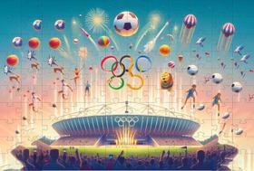 Quebra-cabeça Estádio Olimpico 2024 em mdf de 120 peças