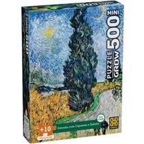 Quebra cabeca estrada com cipreste e estrela 500 mini pecas grow