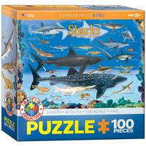 Quebra-cabeça EuroGraphics Sharks 100 peças Quebra-cabeça EuroGraphics Sharks 100 peças