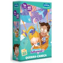 Quebra-Cabeça Explorando a Natureza Terra com 60 Peças + Guia de Curiosidades