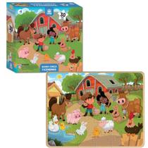 Quebra Cabeça Feito Em Madeira Fazendinha 30 Peças 0424 Nig