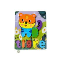 Quebra Cabeca Figura e Palavra MDF Toymix Tigre 11 Pecas Brinquedo Educativo Recreativo Quebra Cabeca Figura e Palavra MDF Toymix Tigre 11 Pecas Brinquedo Educativo Recreativo