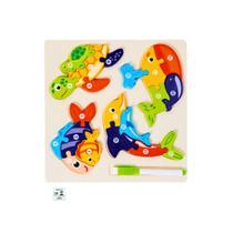 Quebra Cabeca Filhotes e Quadro Branco MDF Fundo do Mar Oceano Marinho Toymix Brinquedo Didatico Quebra Cabeca Filhotes e Quadro Branco MDF Fundo do Mar Oceano Marinho Toymix Brinquedo Didatico