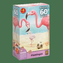 Quebra Cabeça Flamingos Grow 60 Pçs