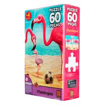 Quebra Cabeça Flamingos Grow 60 Pçs