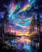 Quebra-cabeça Flyhour Aurora Estrelada no Lago 1000 Peças Acabamento Fosco Quebra-cabeça Flyhour Aurora Estrelada no Lago 1000 Peças Acabamento Fosco
