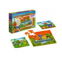 Quebra-Cabeça Fofossauros Xalingo 03 Cenas Diferentes