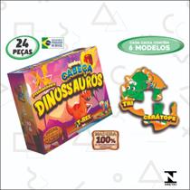 Quebra Cabeça Formas Dinossauro 24 Peças MDF - Paper Toy
