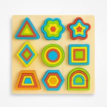 Quebra-Cabeça Formas Geométricas Colorido Madeira Montessori Quebra-Cabeça Formas Geométricas Colorido Madeira Montessori