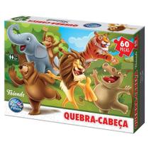 Quebra-Cabeça Friends 60 peças ZOOLOGICO ANIMAIS - Quebra Cabeça Floresta - PaiseFilhos