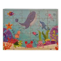 Quebra cabeça fundo do mar 30 peças madeira Quebra cabeça fundo do mar 30 peças madeira