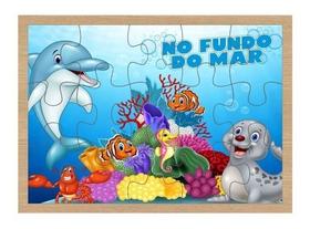Quebra Cabeça Fundo Do Mar Mod.3 Em Mdf 15 Peças De Encaixe
