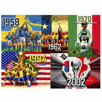 Quebra-cabeça Futebol Brasil Campeão do Mundo das Copas de 35 peças mdf
