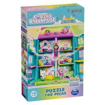 Quebra-Cabeça Gabby's Dollhouse Brilhante 100 Peças - Grow